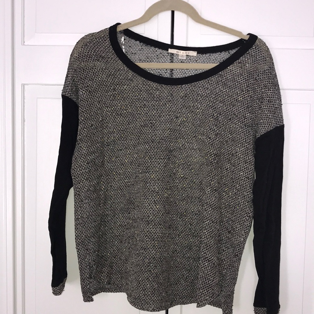 Black and Gold Tinsel Long Sleeve